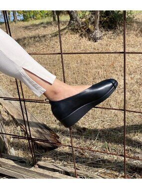 HOPP Studios IO Slipper Wedge Slip On Sz 10 Black Nappa Leather Made in Italy